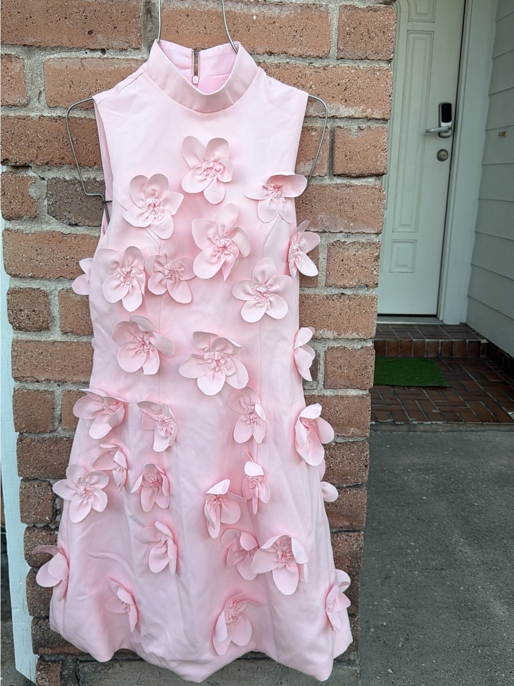 Pink Flower Applique Dress